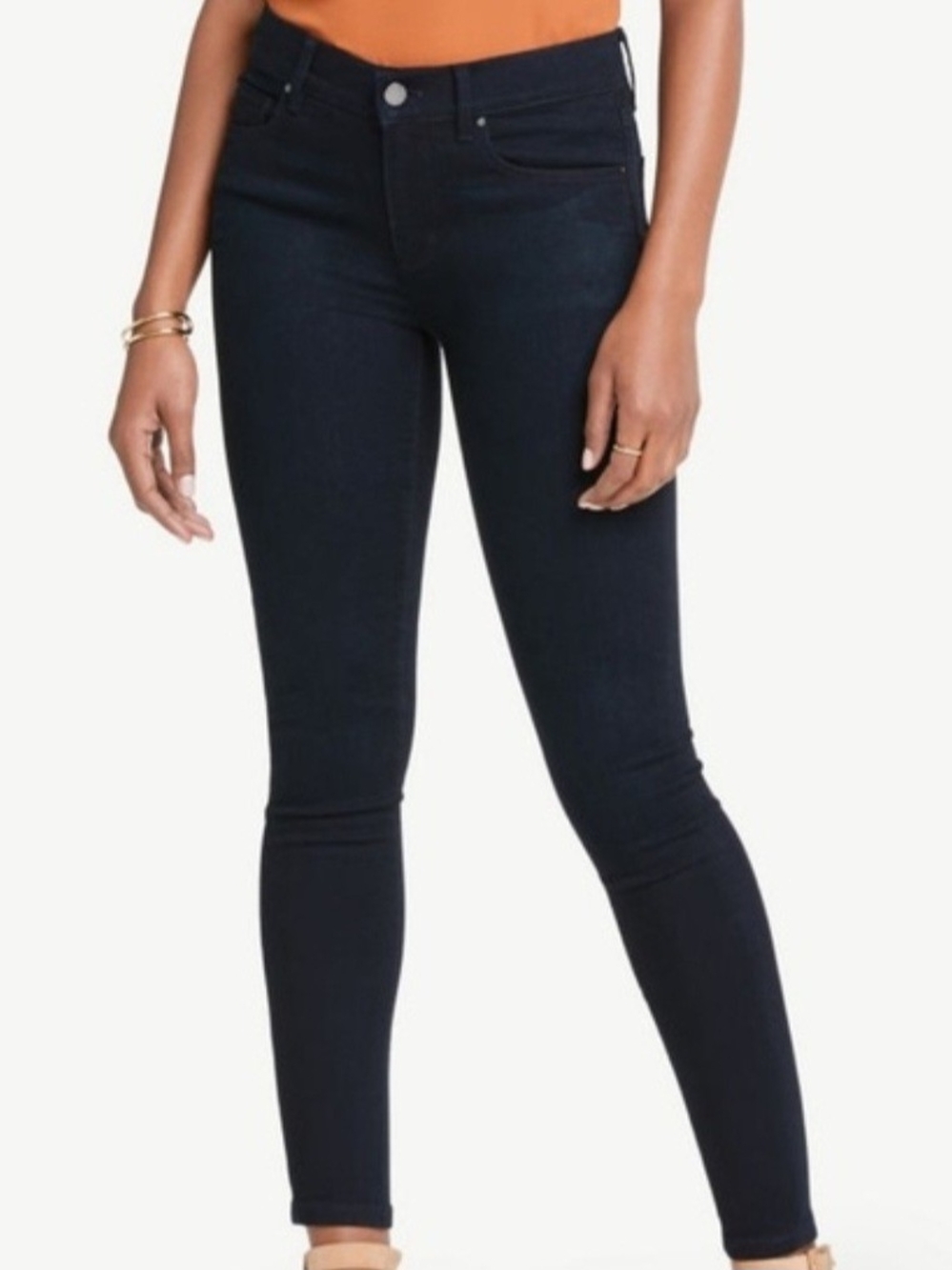NWT Ann Taylor Black "The Skinny" Jeans High Rise Hits At The Ankle Size 4